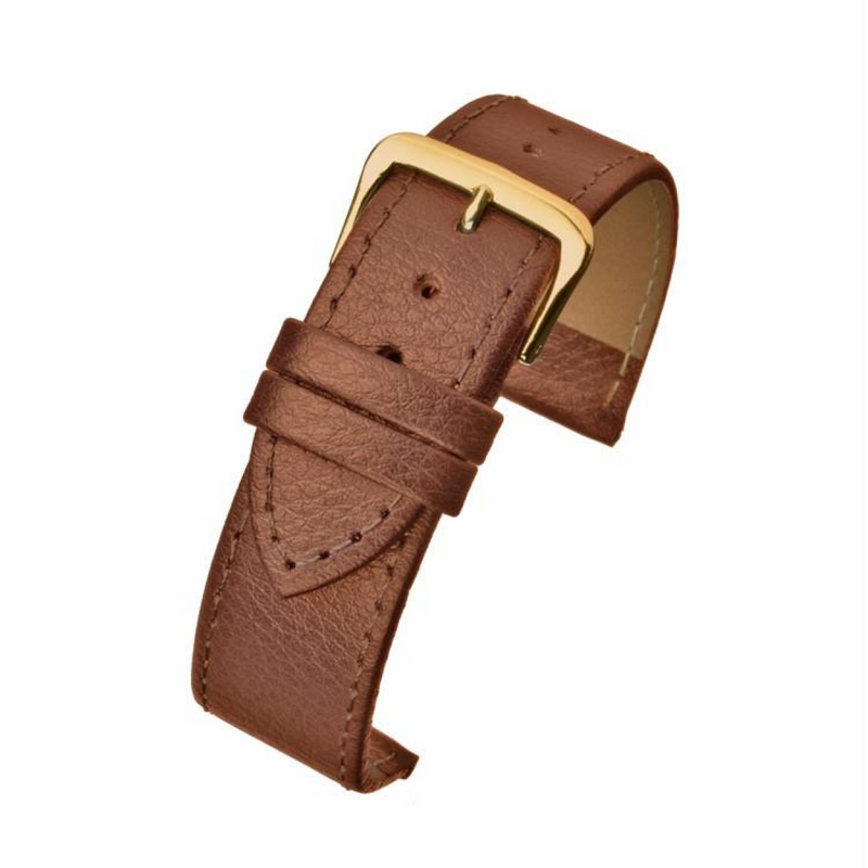 Brown Buffalo Grain Leather Watch Strap 16mm