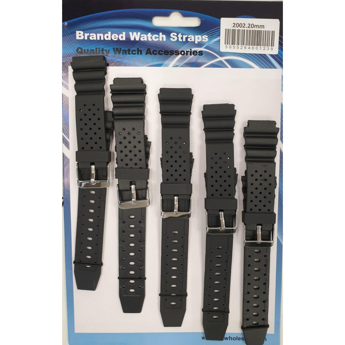 2002 Heavy Duty PU Watch Straps 5PKS 18mm