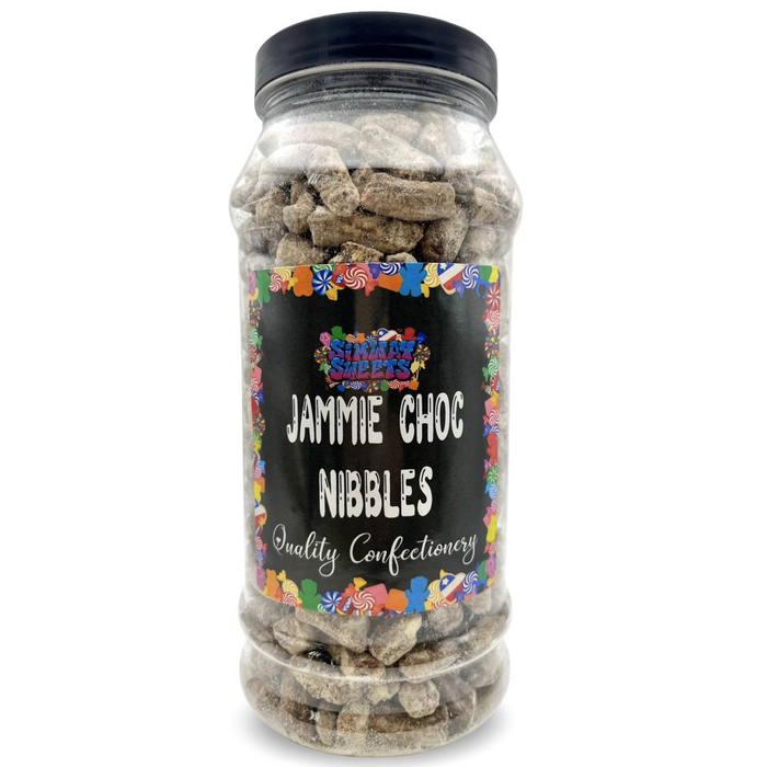 Jammie Flavour Choc Nibbles Retro Sweets Gift Jar - 600g