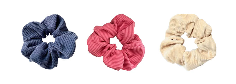 Corduroy Hair Bobble Elastic Scrunchie Assorted Colours