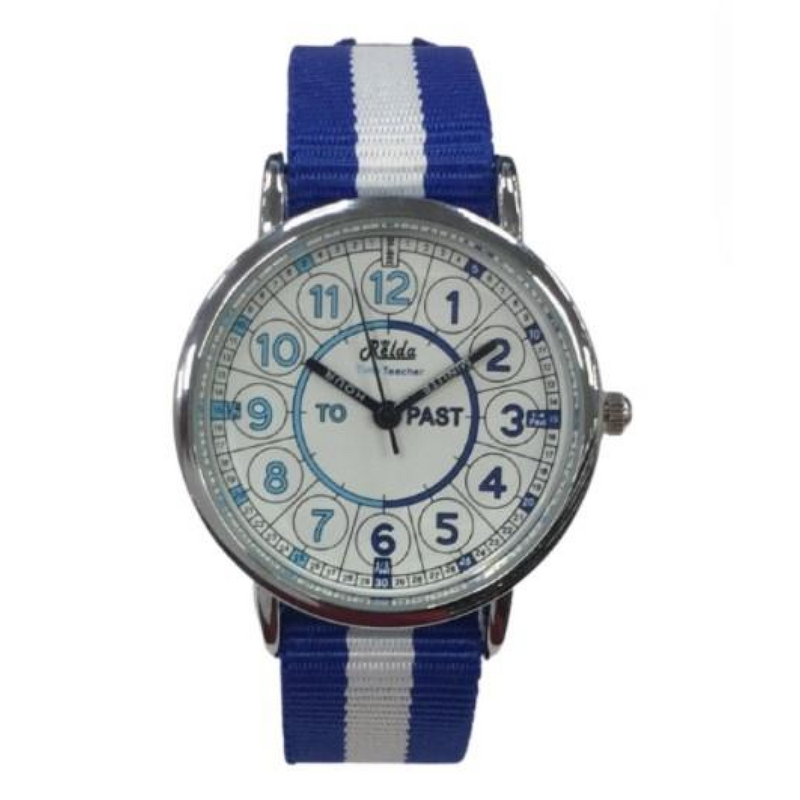 Relda Children's Time Teacher Analogue Blue Nylon Strap Boy's Watch REL112 - CLEARANCE NEEDS RE-BATTERY