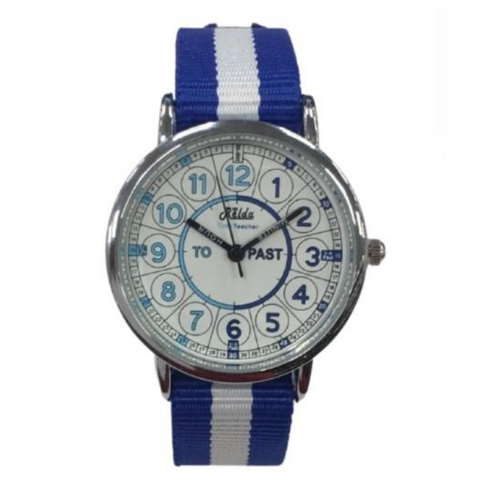 Relda Children's Time Teacher Analogue Blue Nylon Strap Boy's Watch REL112 - CLEARANCE NEEDS RE-BATTERY