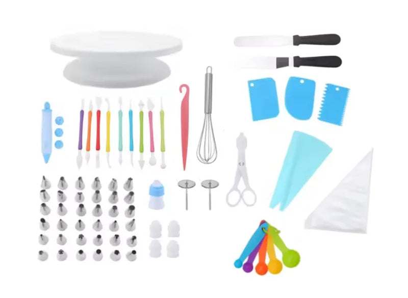 Plastic Cake Decorator Set Of 66 Cake Turntable Piping Bags Tips