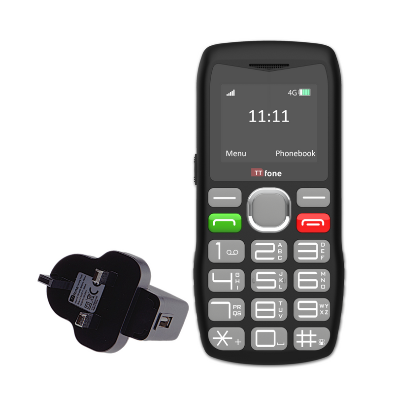 TTfone TT890 4G Senior Phone  Easy to Use Big Button Mobile Phone with Emergency Assistance Button, USB-C Charging, Bluetooth, Camera  Unlocked with Mains Charger and O2 Sim Card