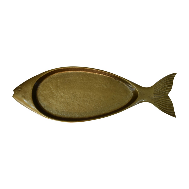 Artisan Furniture Kitchen Accessories - Antique Fish Tray, Brass Finish