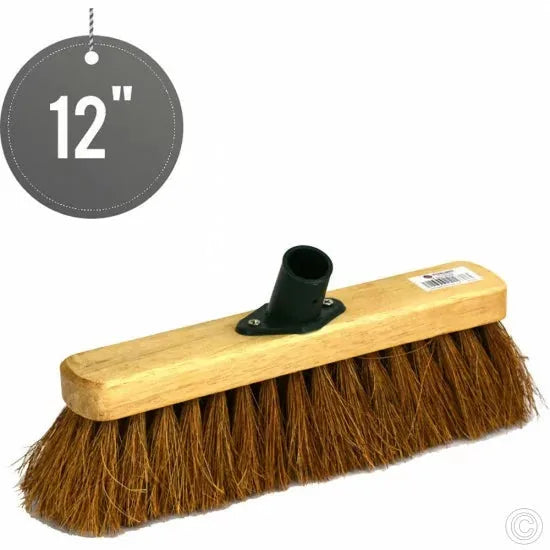 12" Soft Coco Garden Wooden Broom Brush Head