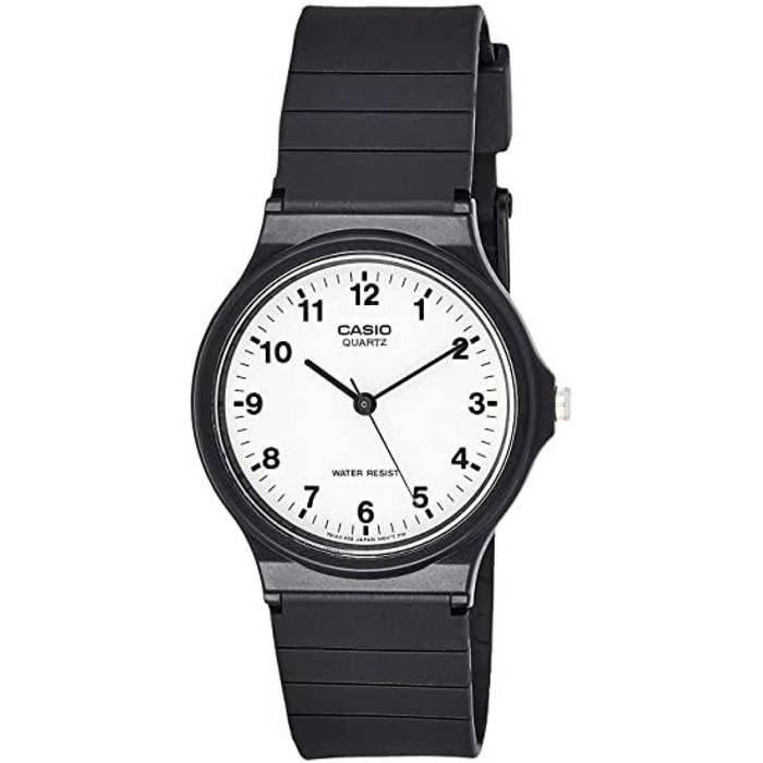 Casio Mens Basic White Dial Black Resin strap Watch MQ-24-7BLL