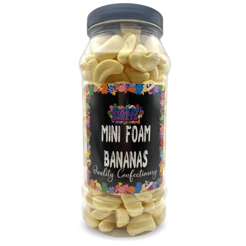 Mini Foam Bananas Retro Sweets Gift Jar - 380g