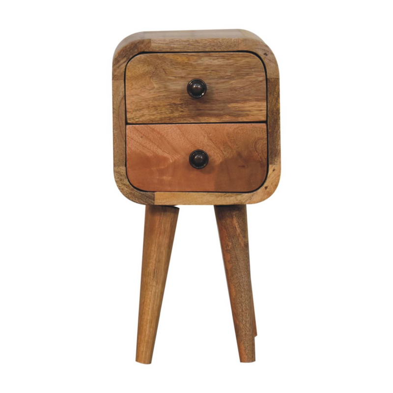 Artisan Furniture Solid Wood Extra Mini Curved Oak-ish Bedside