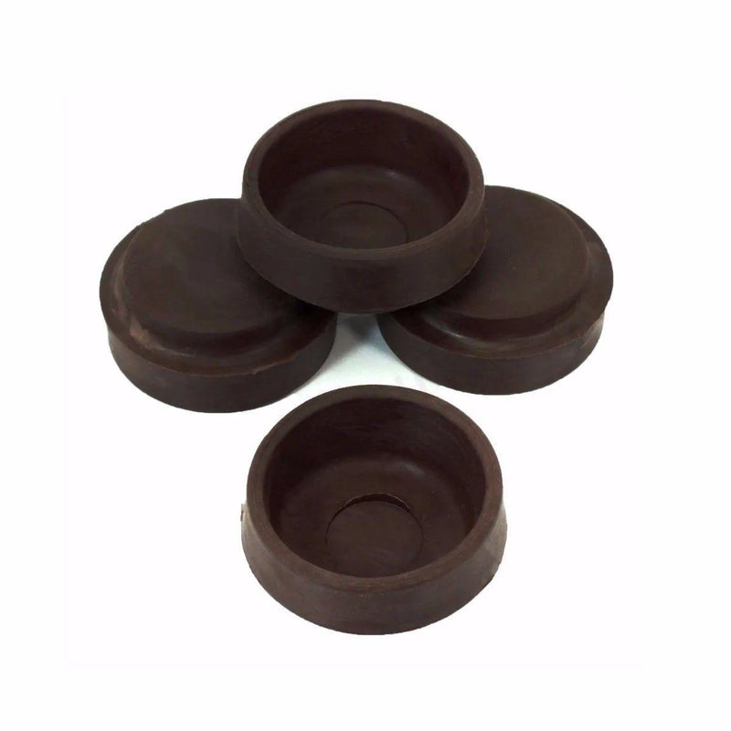 4 Pack Castor Cups Floor Protectors Brown