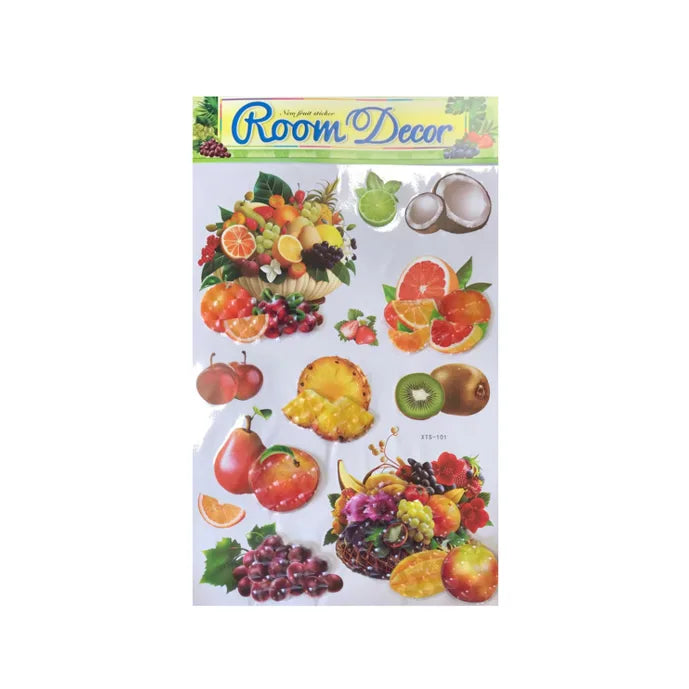 Room Decor 3D Effect Wall Stickers Fruit Design Assorted Designs And Colours