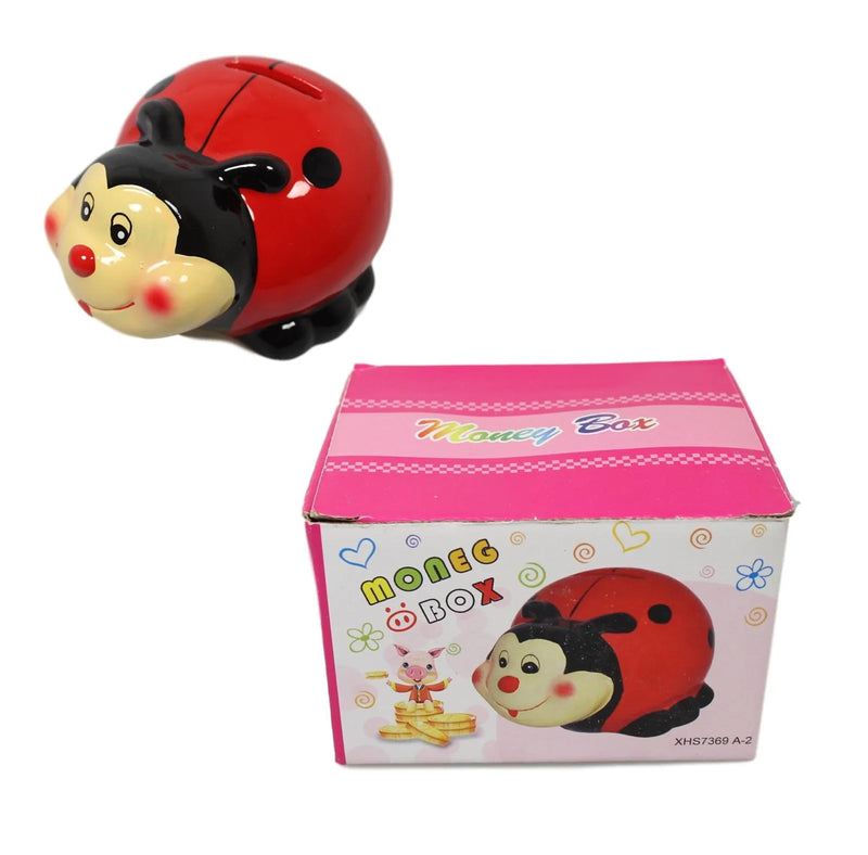 Children'S Ladybird Piggy Bank Ceramic Money Saving Bank
