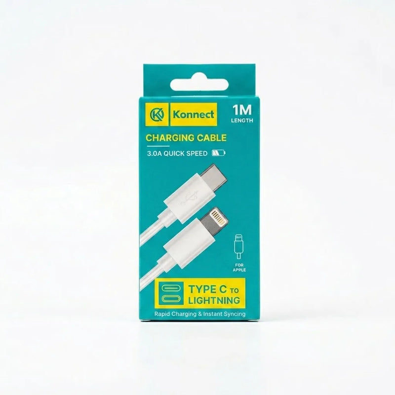 Type – C To Lightning Charging Cable, 3.0A Fast Charge