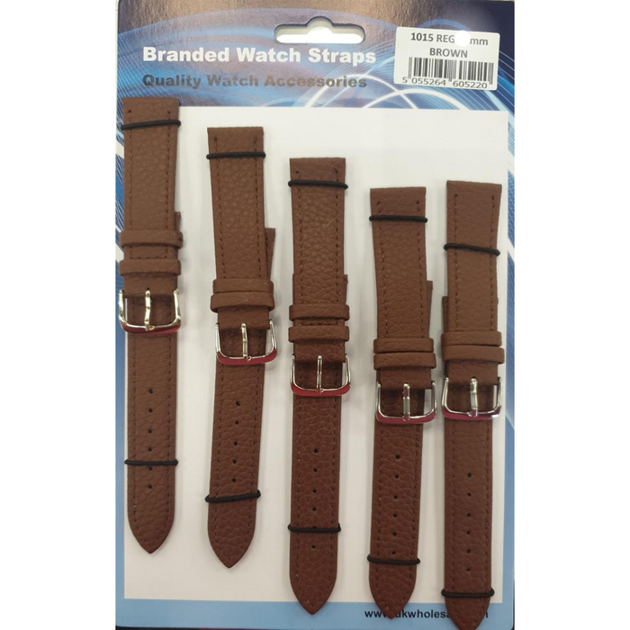 Brown Leather Watch Straps Pk5 size 22mm 1015BR