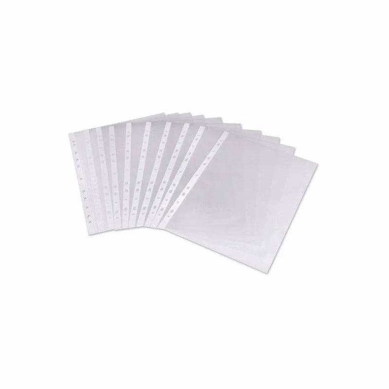 A4 Clear Plastic Punched Pockets Folders Filing Wallets Sleeves Pack Of 20