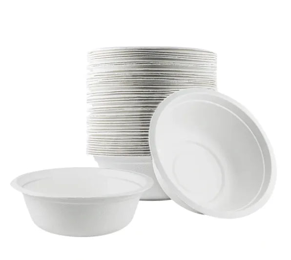 Disposable Compostable Eco – Bio Bagasse Sugarcane Bowls 12Oz Pack Of 20 (Parcel Rate)
