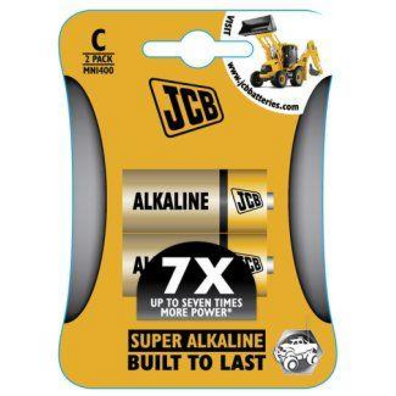 JCB C Size LR14 Super Alkaline Batteries 2 Per Card