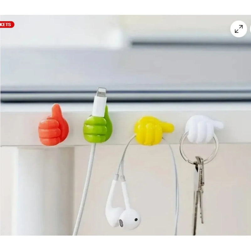 10Pcs Thumb Shape Key Hooks Multifunctional Clip Holder Small Hand Wall Hooks