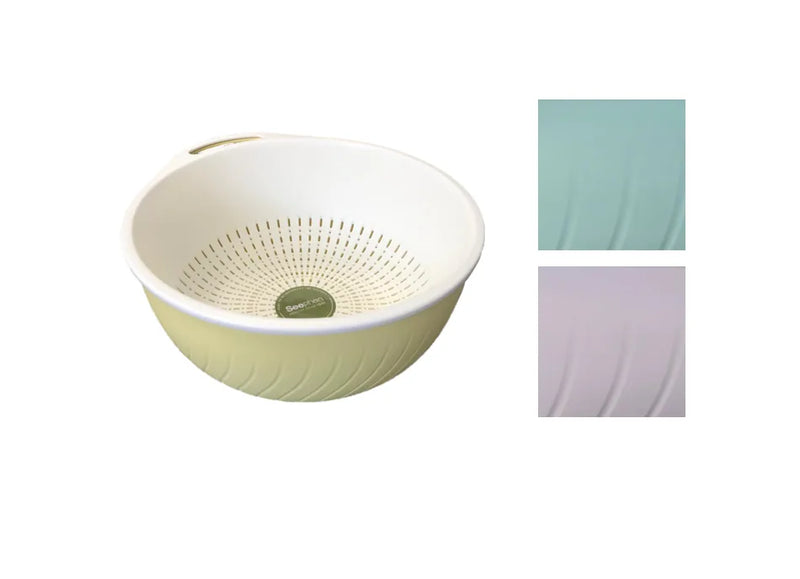 Round 2 Piece Colander Drainer Strainer Basket Assorted Colours