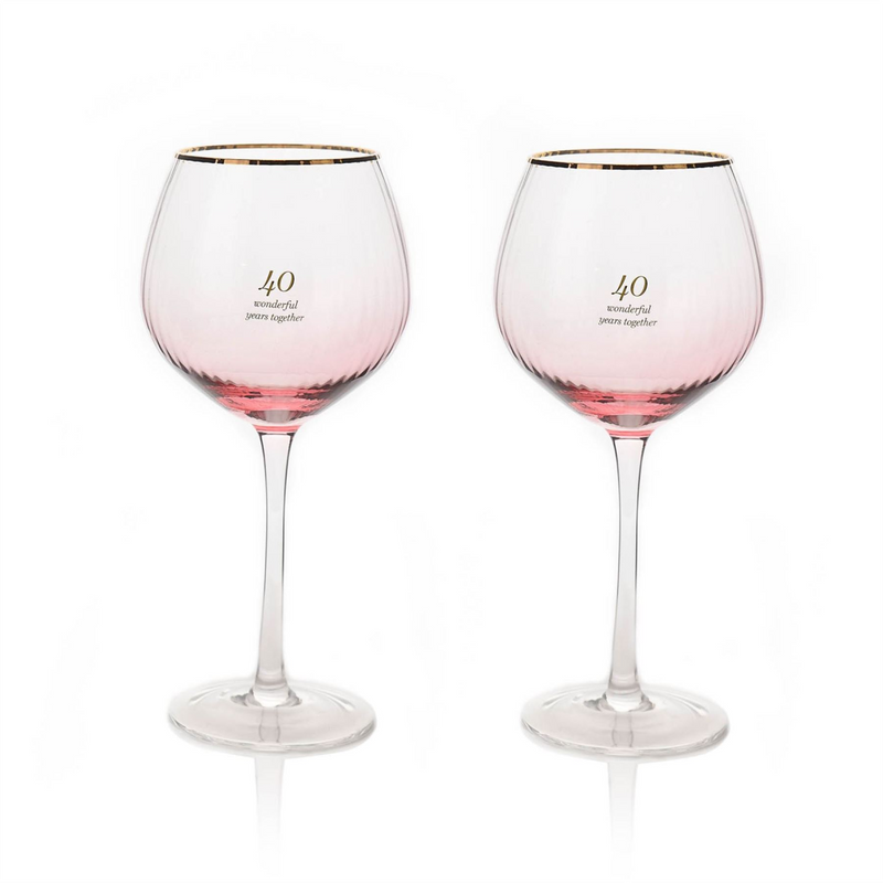 Amore Set of 2 Gin Glasses - 40th Anniversary