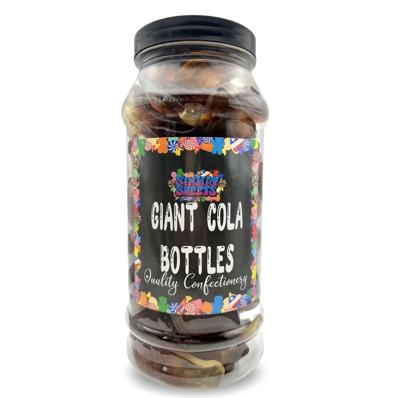 Giant Cola Bottles Retro Sweets Cola Flavoured Gummy Sweets Gift Jar - 810g