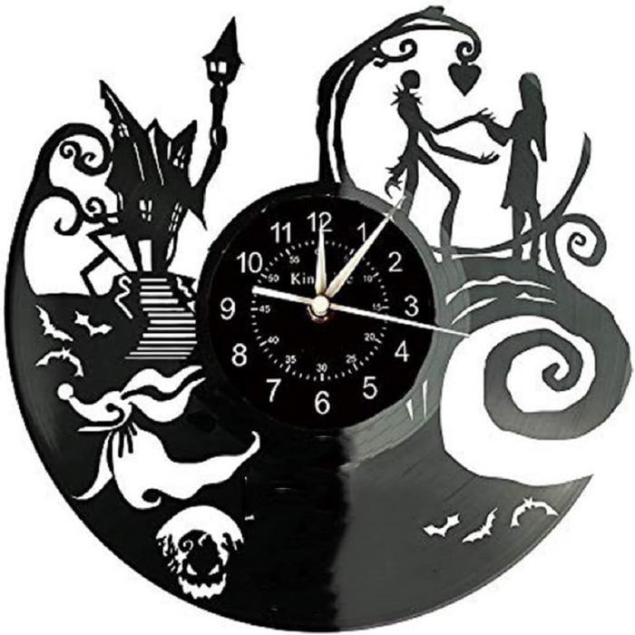 Vinyl Wall Clock Silent Battery Operated Fantasy Animation Theme Kid's Clock Home Kitchen Bedroom Decor Birthday Christmas Valentine Day Creative Gift for Women Friends and Family.
