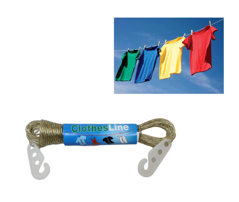 Washing Clothes Line Outdoor Hanging Rope With 2 Hooks 5813