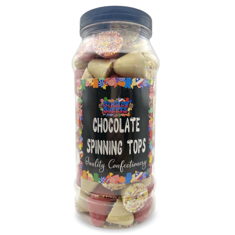 Chocolate Spinning Tops Shapes Retro Sweets Gift Jar - 725g