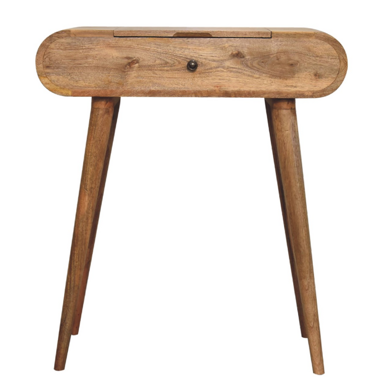 Artisan Furniture Solid Mango Wood Mini Oak-ish Round Dressing Table 79x70x35 cm