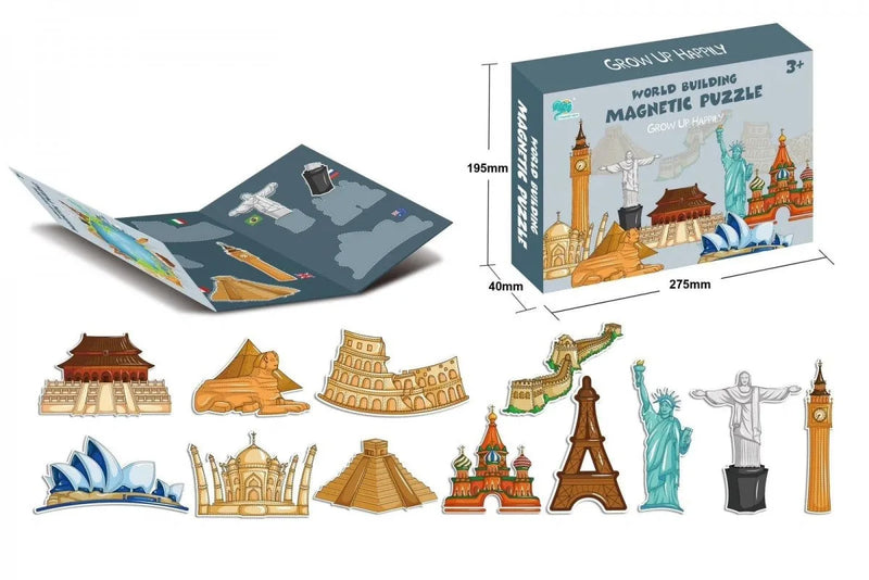 Magnetic Puzzle World Building Different City Capital