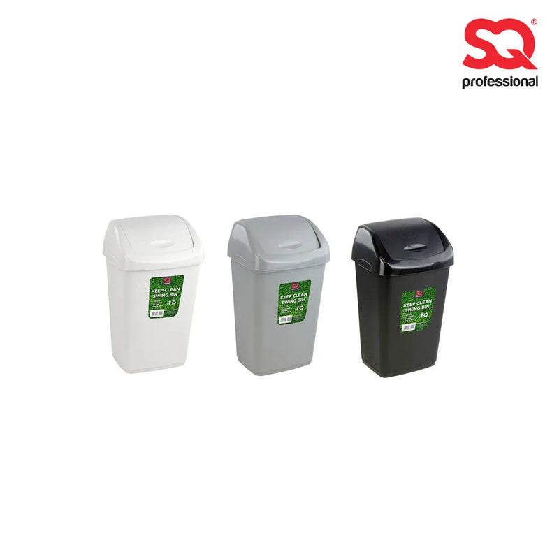 Sq Professional Plastic Swing Bin 9 Litre W x D x H Assorted Colours