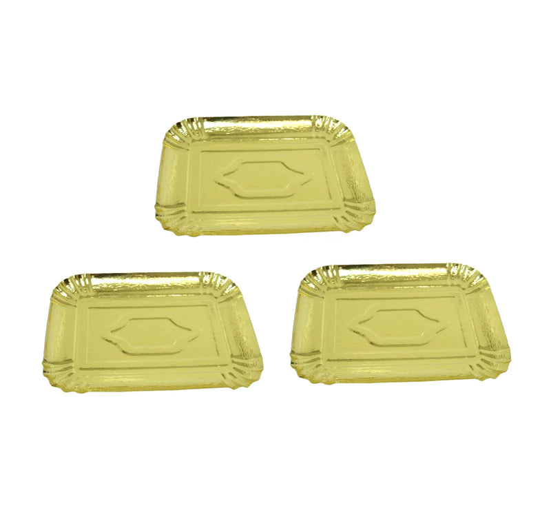 Gold Coloured Paper Party Celebrations Disposable Serving Plates Gold Pack Of 3