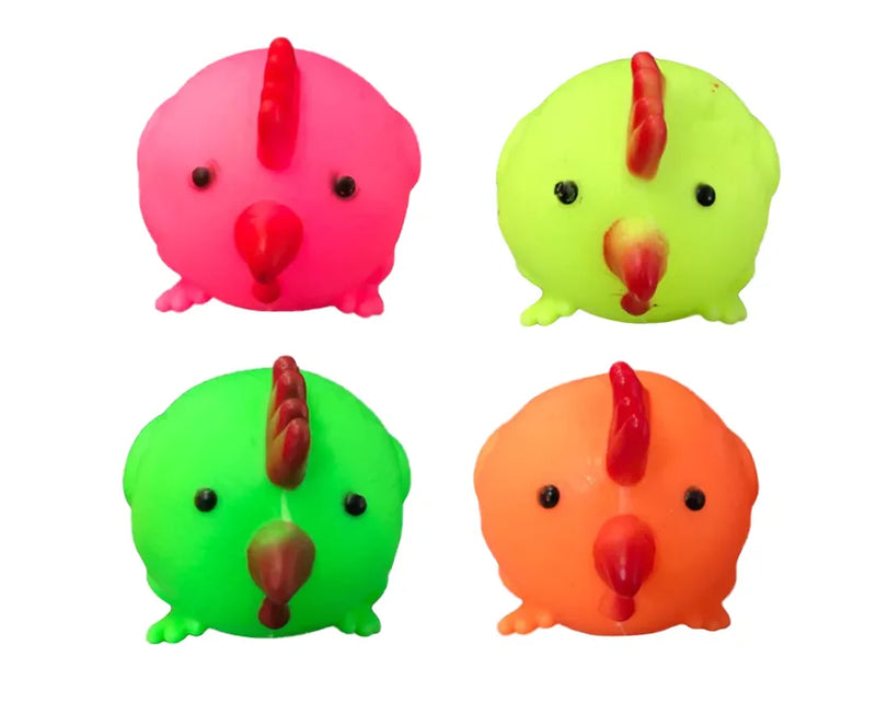 Pet Dog Toy Squeaky Round Chicken Assorted Colours