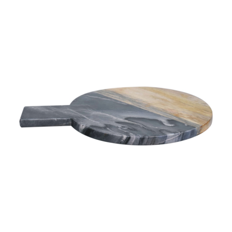 Artisan Furniture Kitchen Accessories - Black Marble, Terrazzo & Mango Wood Round Chopping Board