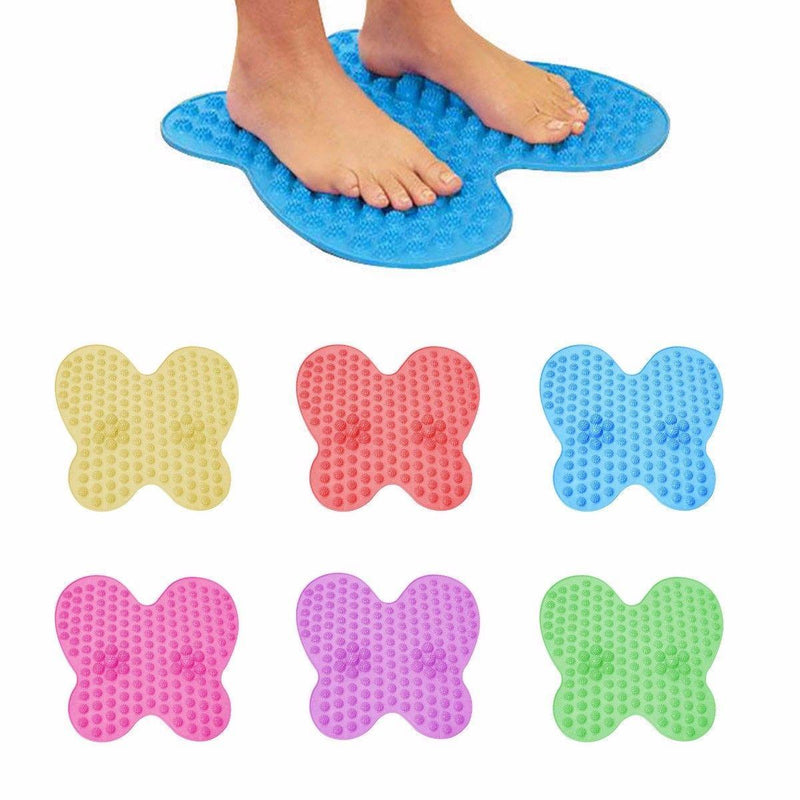 Washable Foot Pain Relief Massage Refle x ology Mat Butterfly Shape Assorted Colours