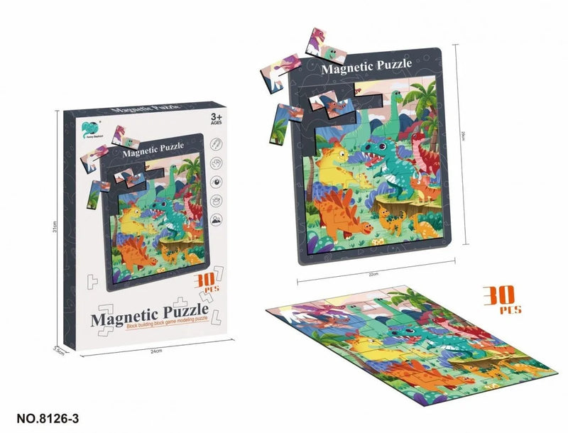 Magnetic Puzzle Dinosaurs 30Pcs