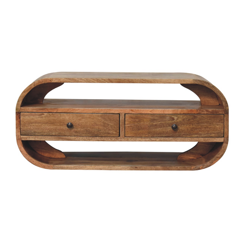 Artisan Furniture Solid Wood 2 Drawer Curved Edge Media Unit