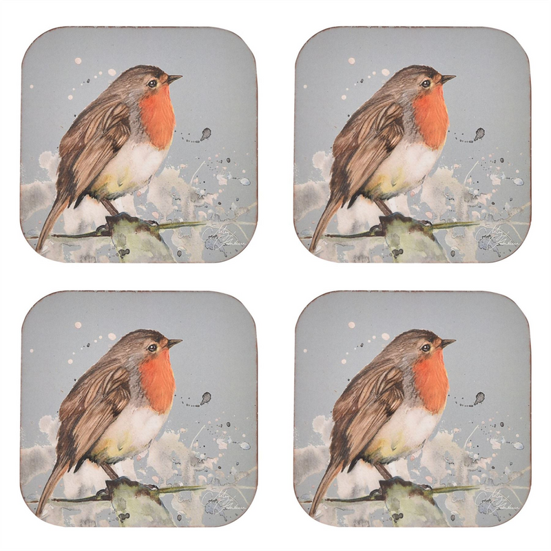 Meg Hawkins Set of 4 Coasters Robin