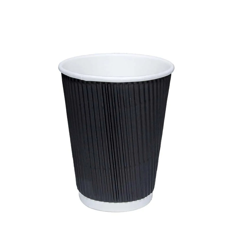 Black Ripple Paper Cups 8Oz Pack Of 20