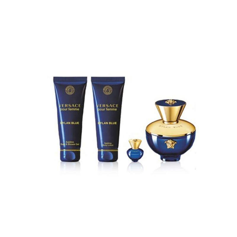 Versace Dylan Blue Femme Gift Set (Eau De Parfum 100ml  Body Lotion 100ml  Shower Gel 100ml  Eau De Parfum 5ml)