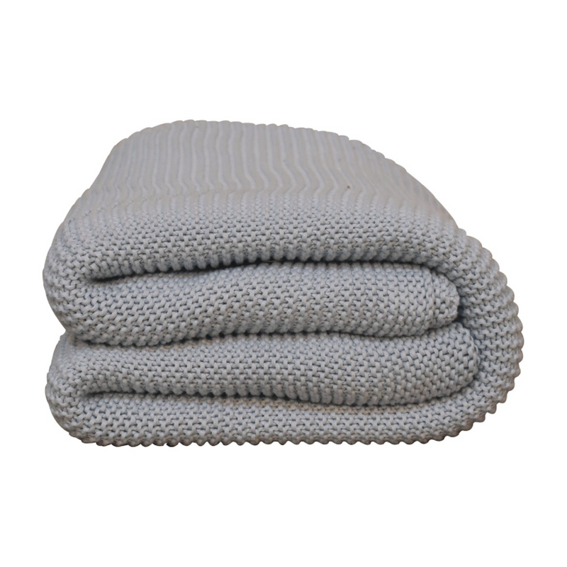 Artisan Furniture Double Blue Knit Throw