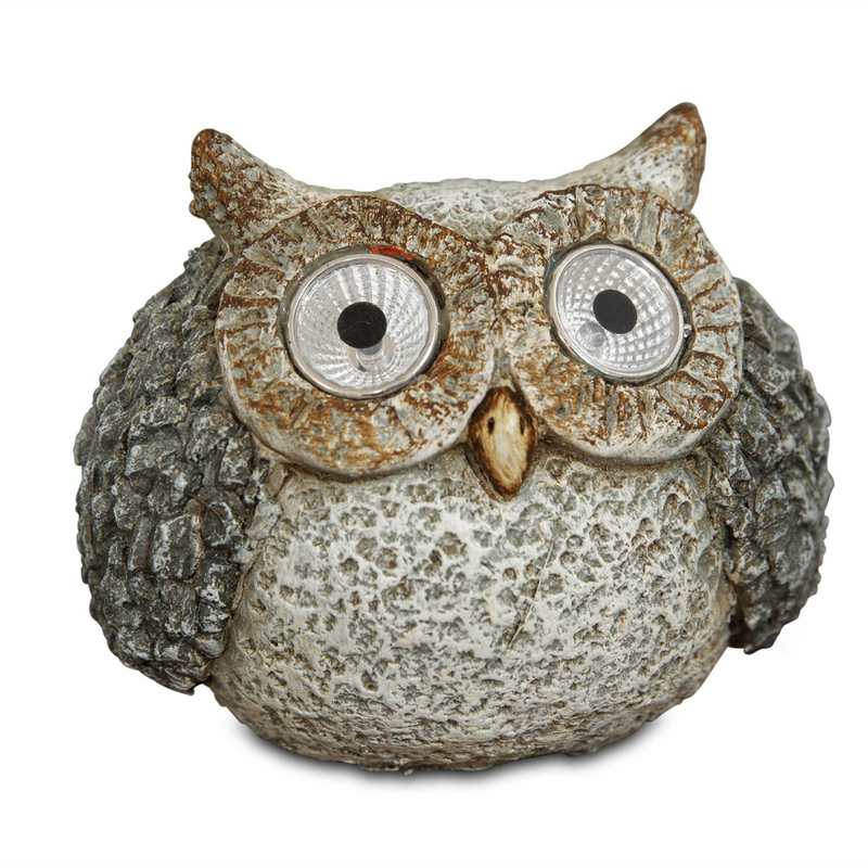 Resin Owl Ornament with Solar Eyes