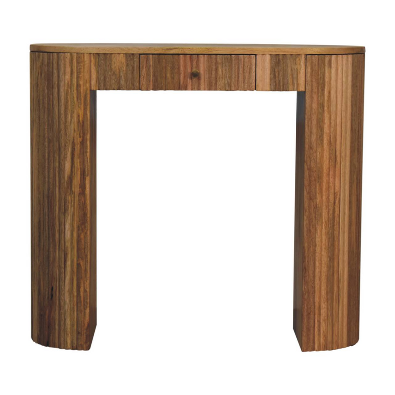 Artisan Furniture Solid Wood Soba Straight Console Table, 1 Drawer, Beige