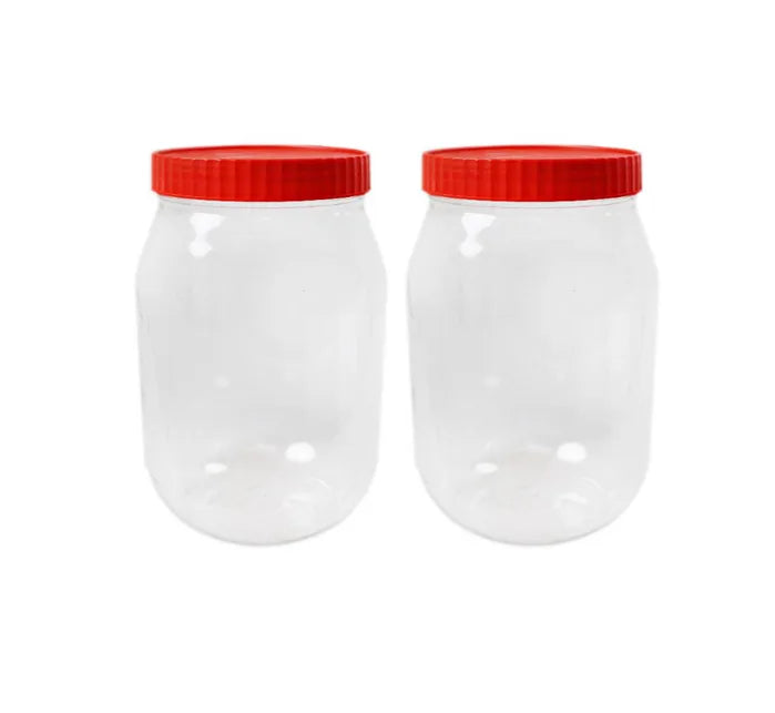 Plastic Kitchen Pet Food Storage Jar 750Ml Pack Of 2