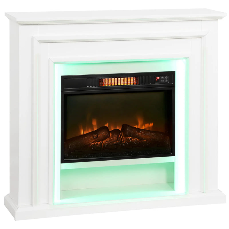 HOMCOM 4777 BTU Multicolour LED Electric Fireplace - White