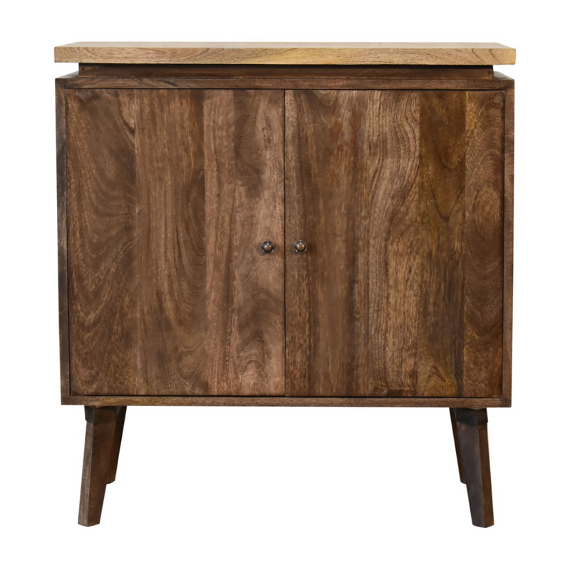 Artisan Furniture Solid Wood Platform Cabinet, Light Brown, 2 Doors