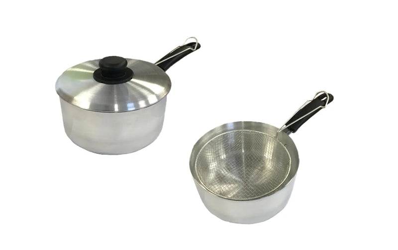 Chips Pan With Frying Basket 8" Silver