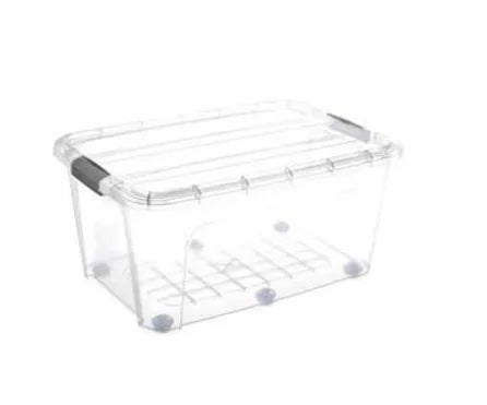 Clear Plastic Storage Bo x With 6 Wheels 75 Litre