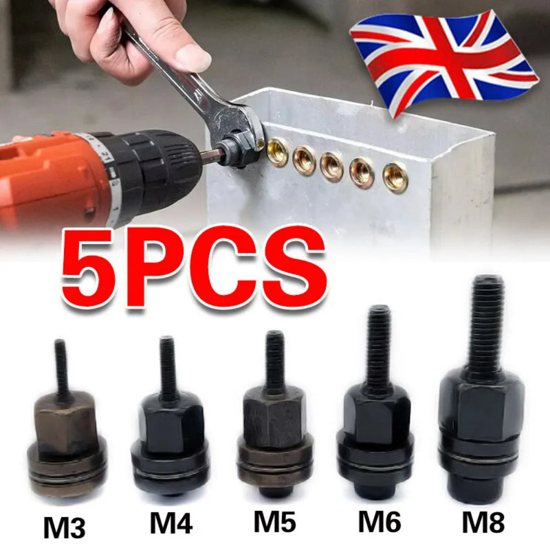 5PCS Hand Rivet Nut Head Nuts Simple Installation Manual Riveter Rivnut Tool