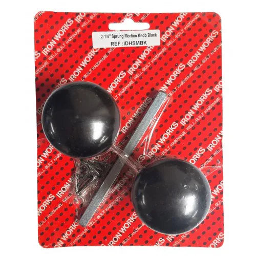 2 1 4" Sprung Mortice Knob Handle Black 1 Pair (Parcel Rate)